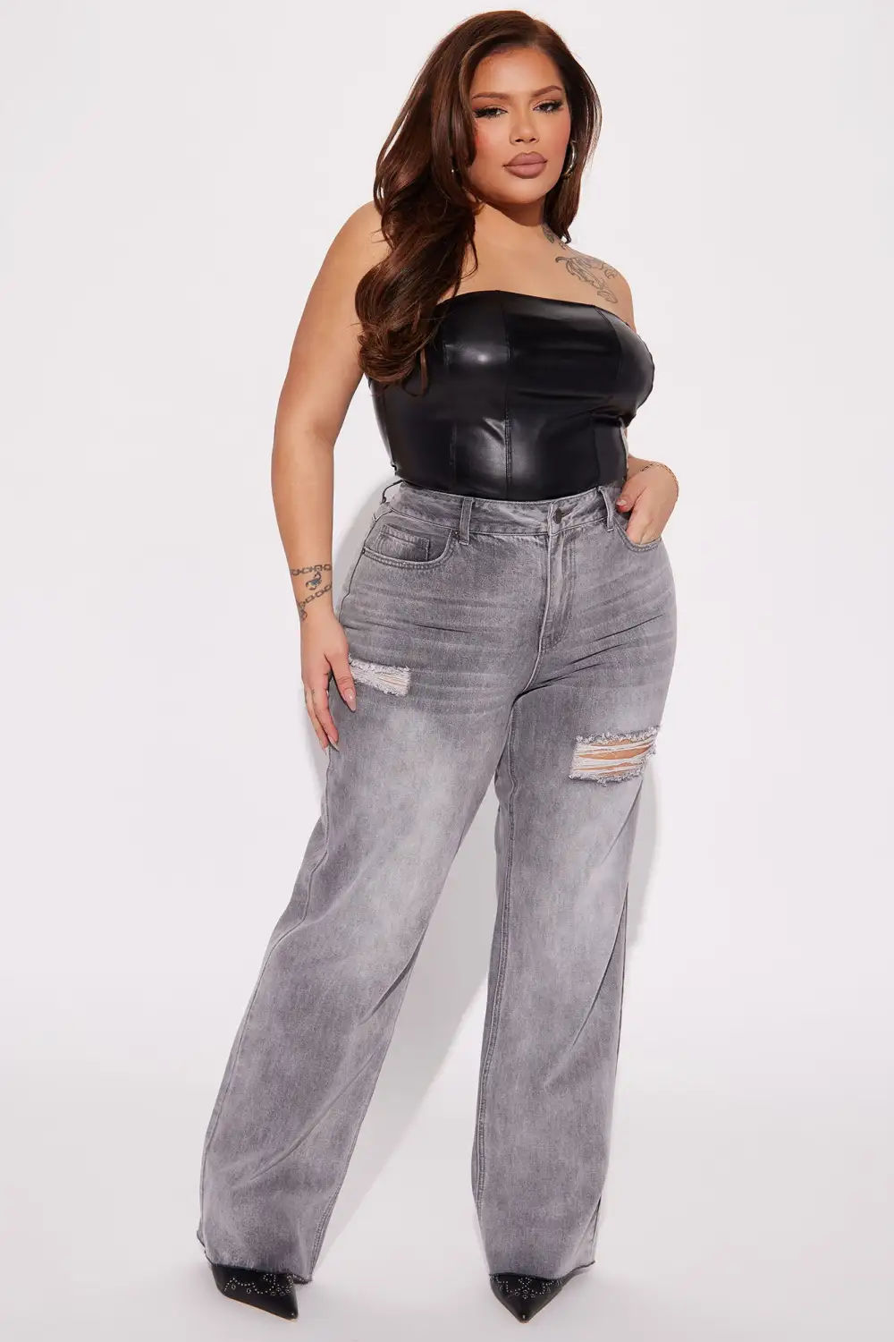 Worth The Wait Ripped Straight Leg Jean - Black