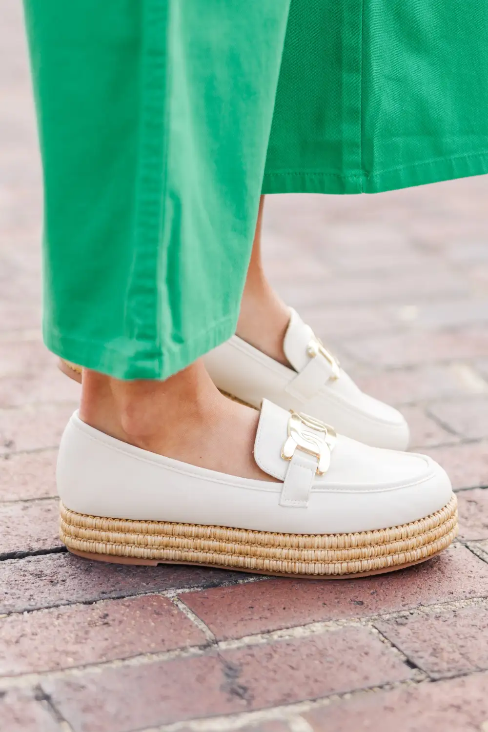 Walk On Ivory White Platform Loafers