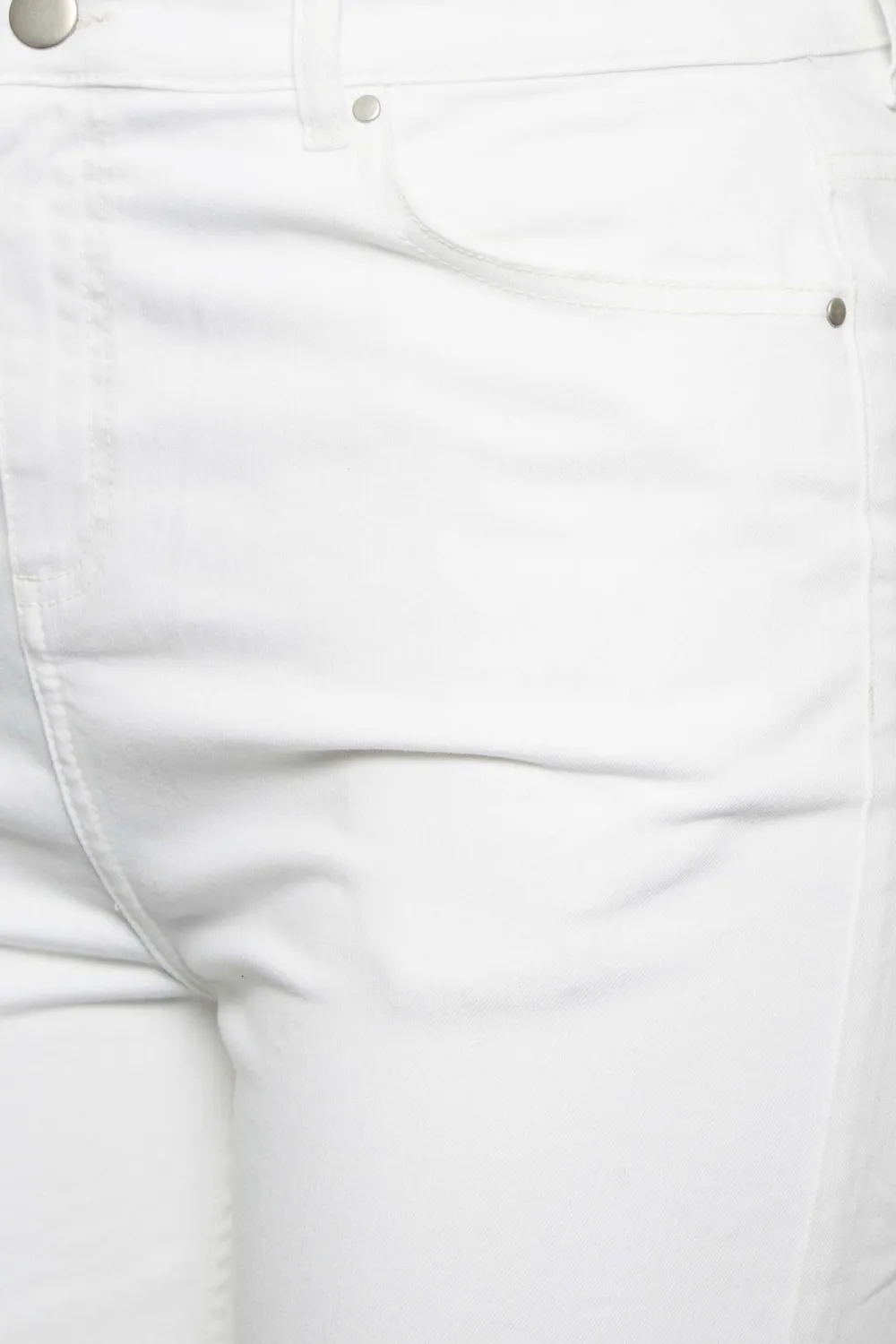 Yours Curve White Ripped Wide Leg Jeans