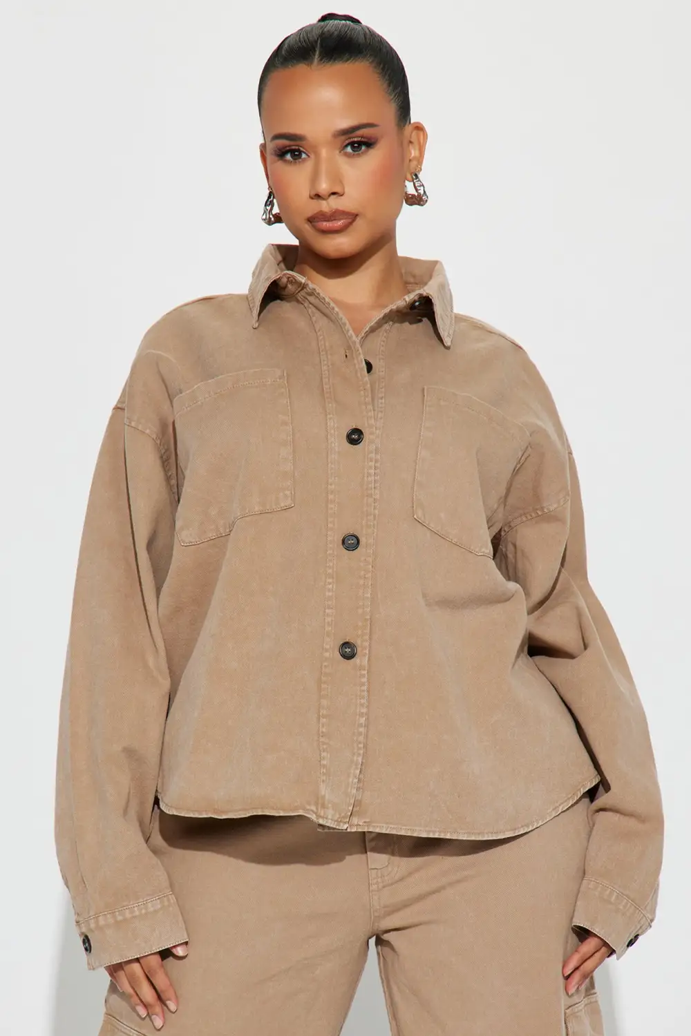 Hot Demand Denim Set - Mocha