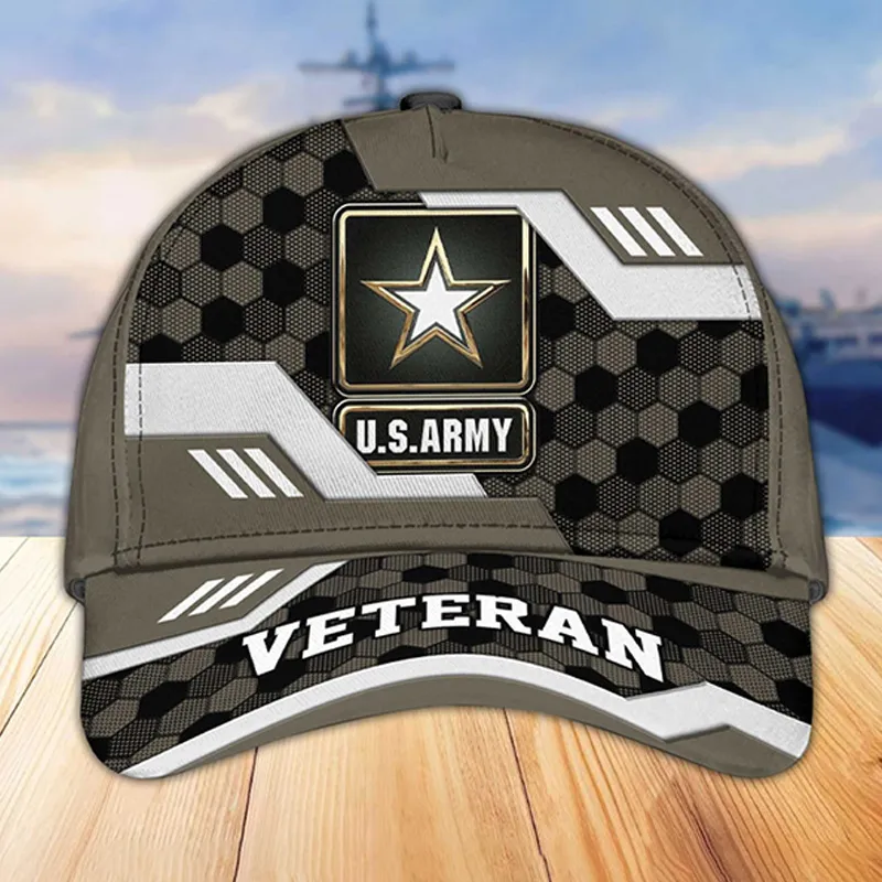 Unisex Casual Independence Day Us Army Print Cap