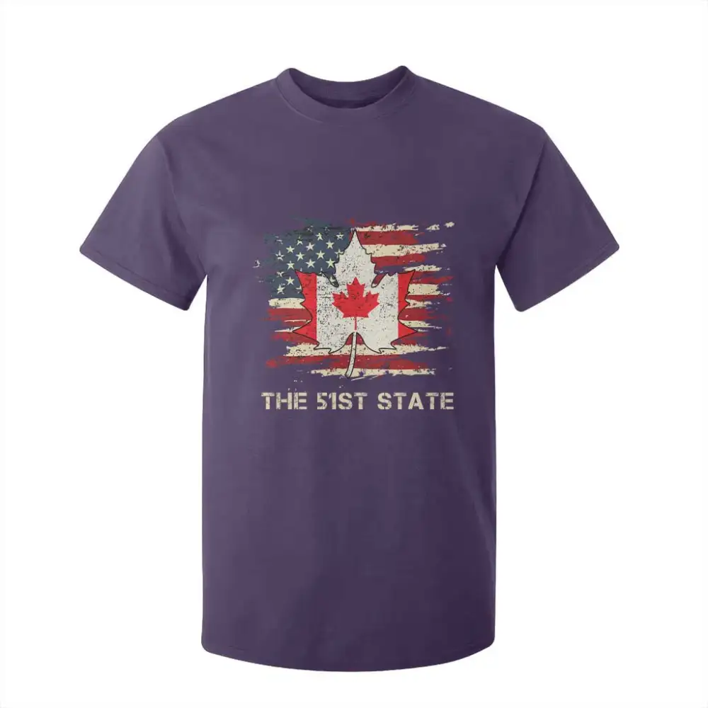 Canada The 51st State T Shirt For Kid Canadian Maple American Flag TS09