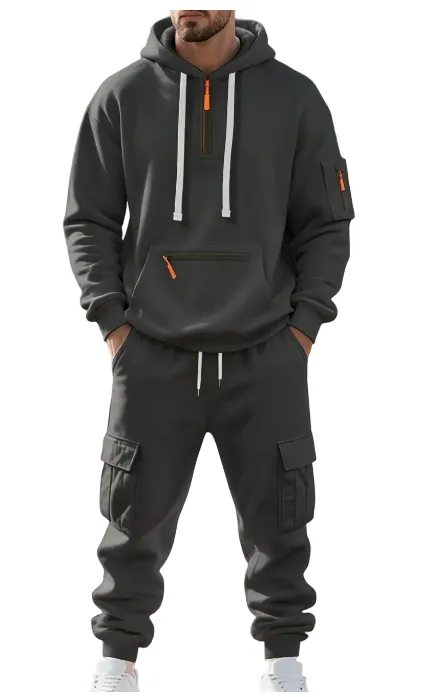 🔥7 SETS $27🔥,Clearance sale!Men’s Winter Fleece-Lined Set – Warm Casual Workwear Outfit with Multi-Pocket Jacket & Pants