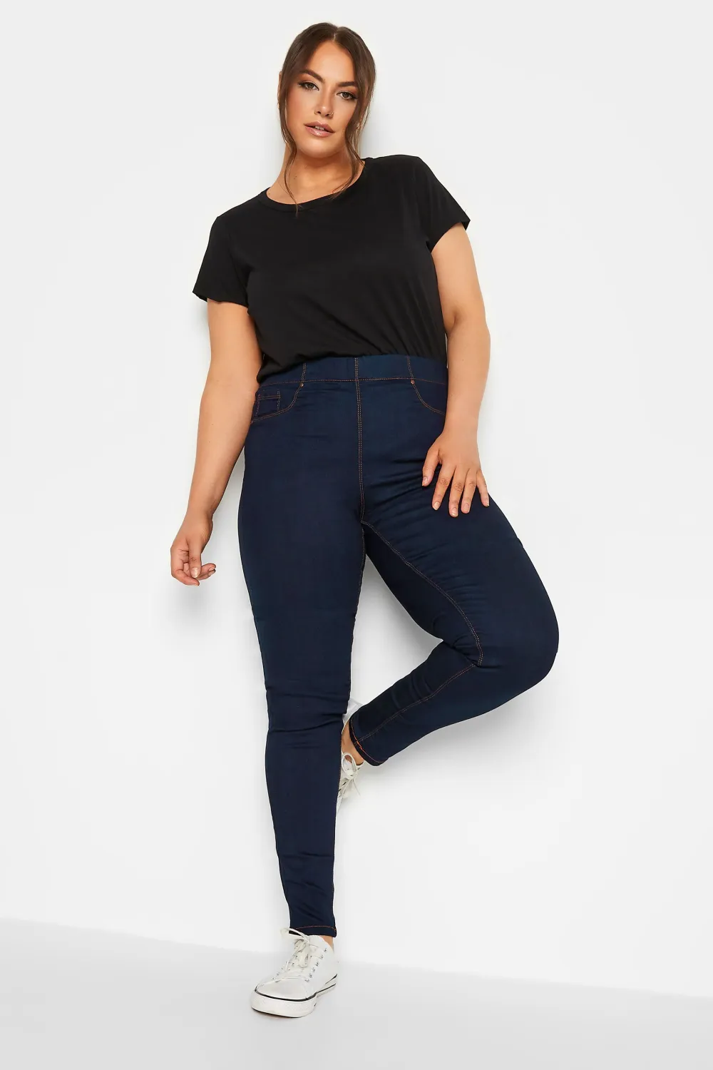 YOURS FOR GOOD Curve Black Pull On Stretch JENNY Jeggings