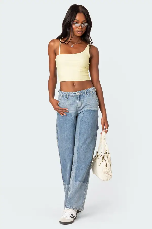 Reece Asymmetric Strap Crop Top