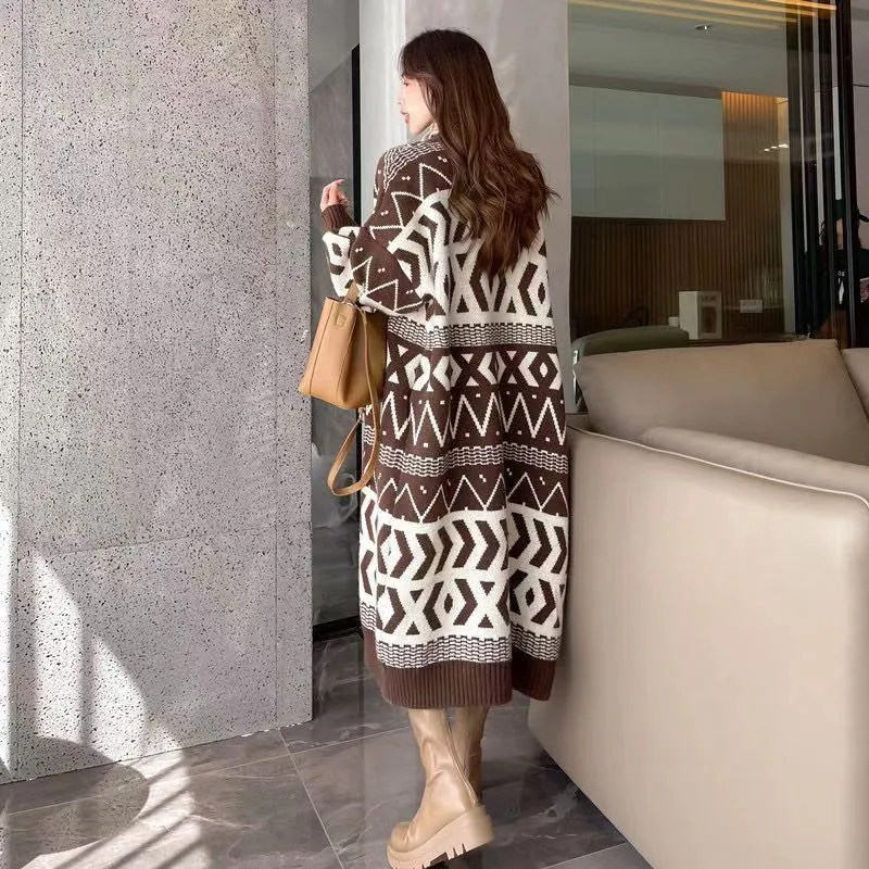 Casual Woolen Long Cardigan
