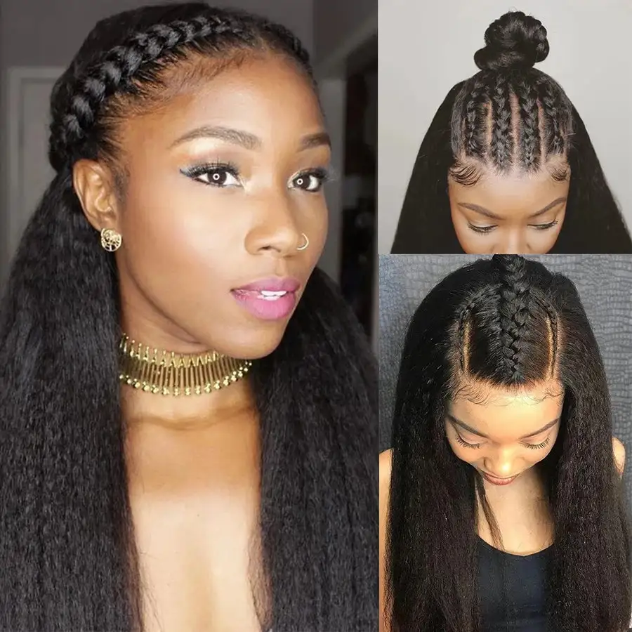 250% Kinky Straight 13×6 Full Frontal Lace Wig Sterly Lace Frontal Human Hair Wigs