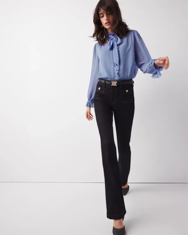 Petite Chiffon Ruffle Shirt