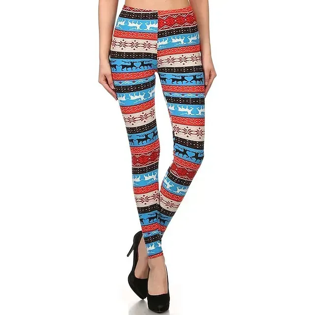Santa Claus Leggings Jogger Pants Women's Christmas Christmas Christmas Eve Adults' Christmas New Year Eve Polyester Lycra Spandex Pants