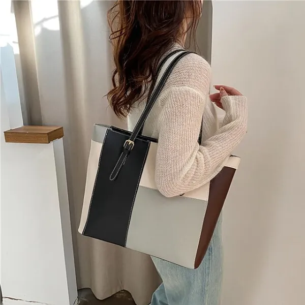 Women's Tote Shoulder Bag Office Daily Color Block Pink Blue Green