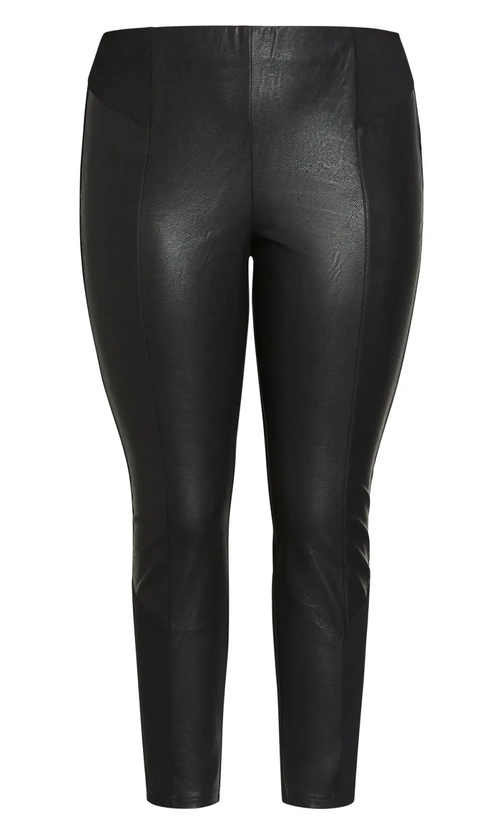 Evans Black Amy Leather Look Ponte Pant