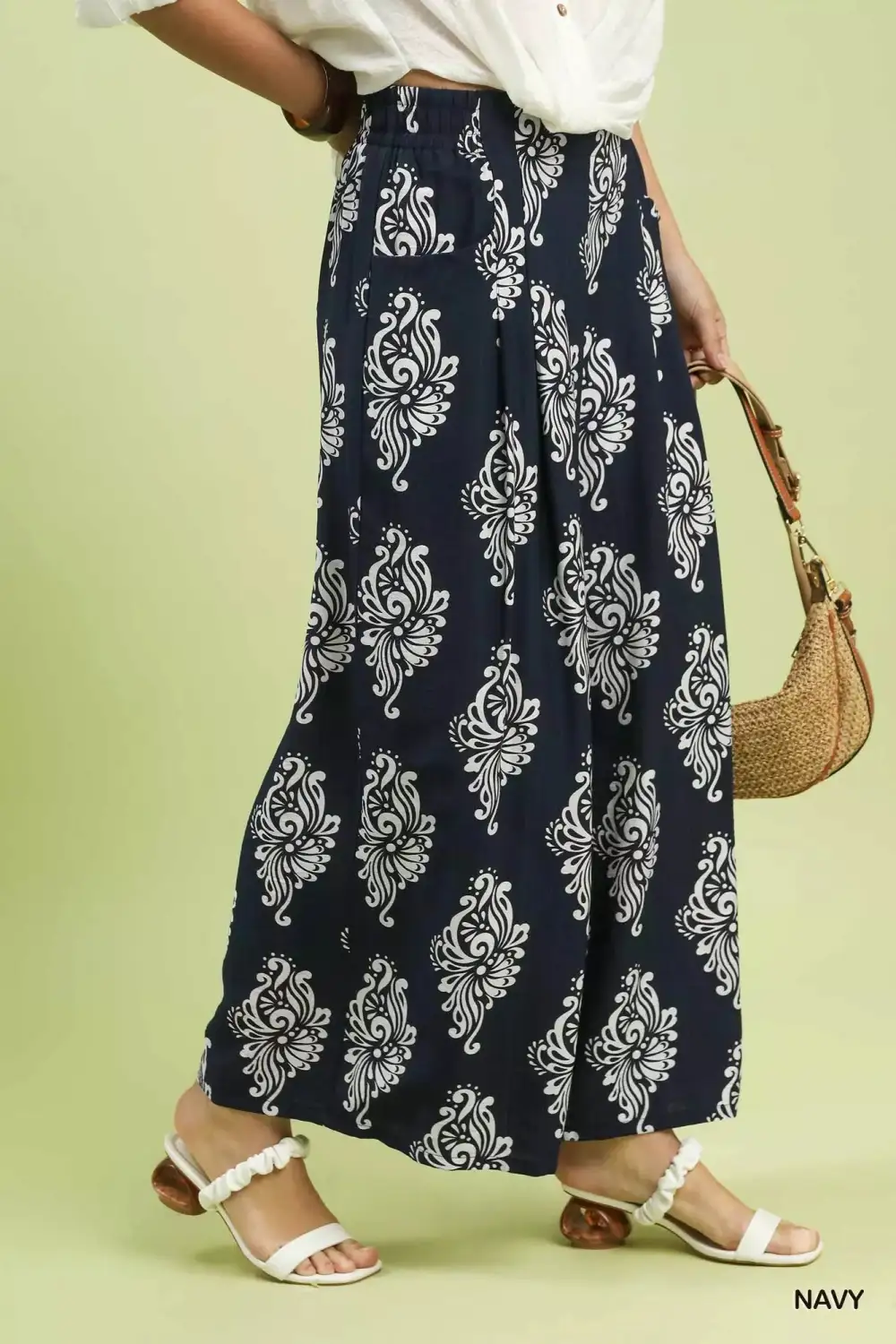 Abstract Print Wide Leg Pants