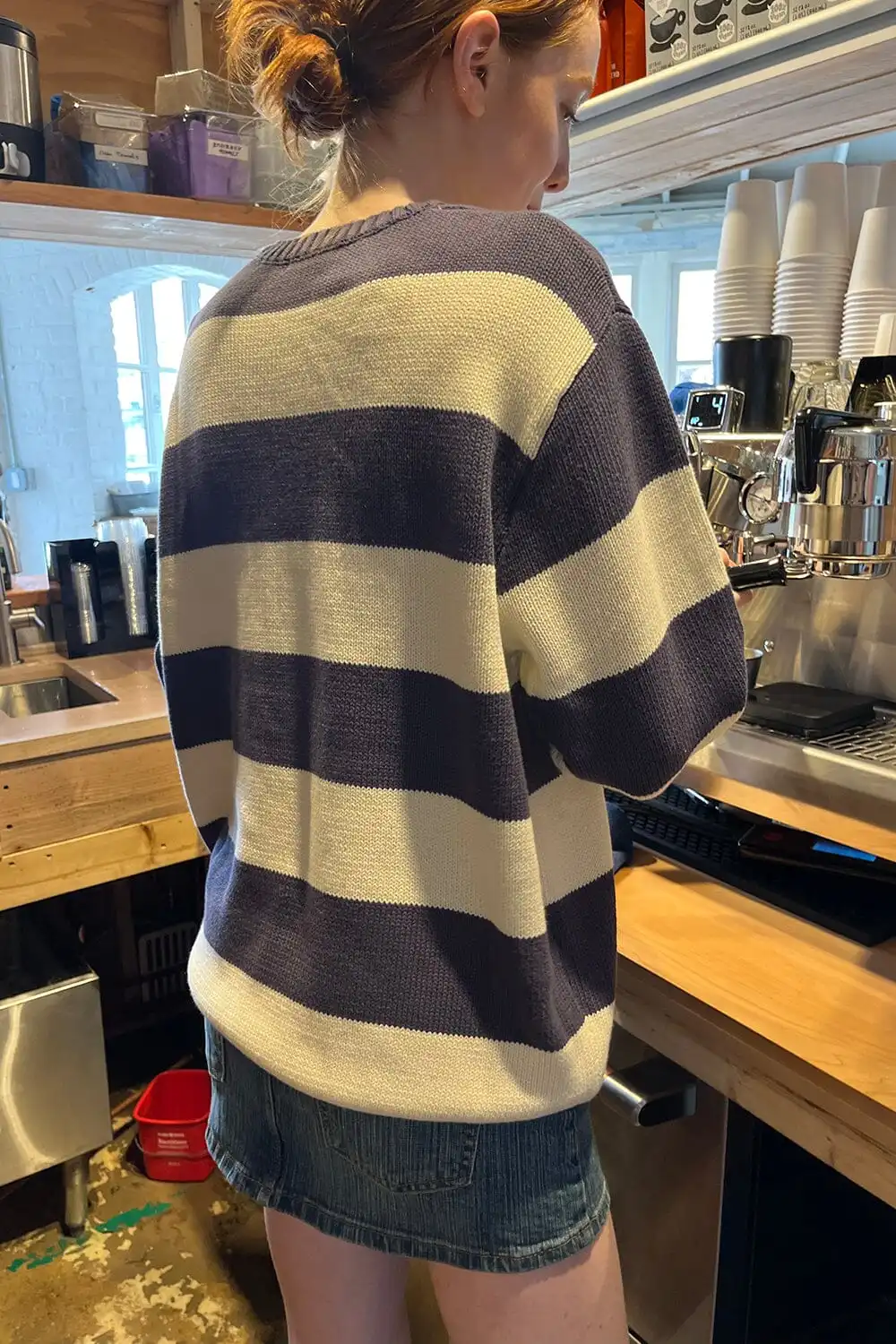 Brianna Cotton Thick Stripe Sweater