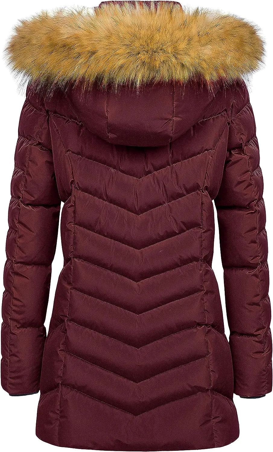 US Women's Winter Hooded Coat Waterproof Warm Long Puffer Jacket Parka