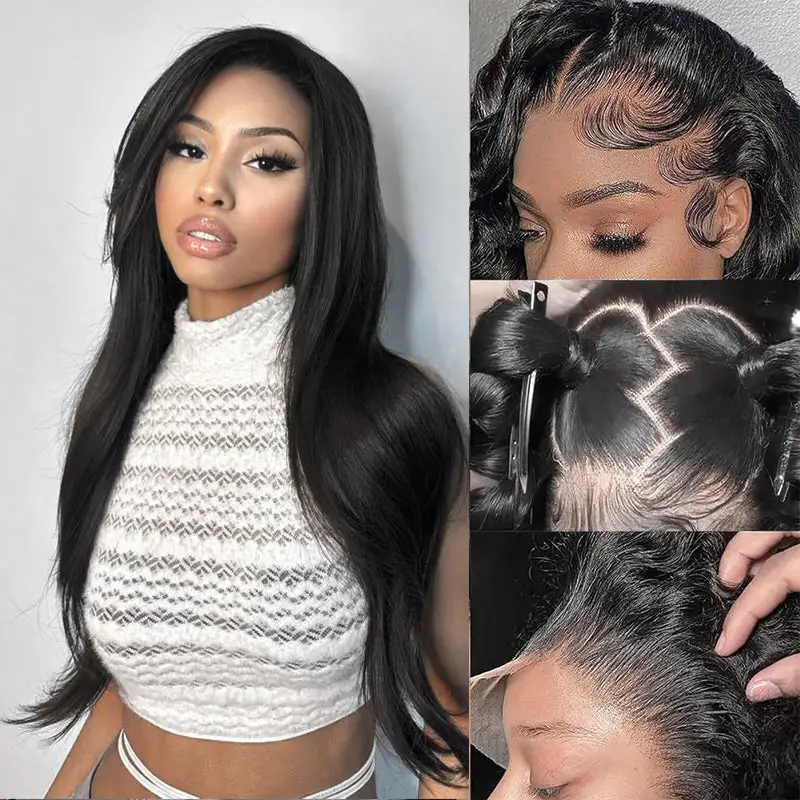 Flash Sale | @bigekane Recommend #1 Jet Black 13x6 FULL Lace Frontal Wig 16-34 Inches Human Hair Wigs