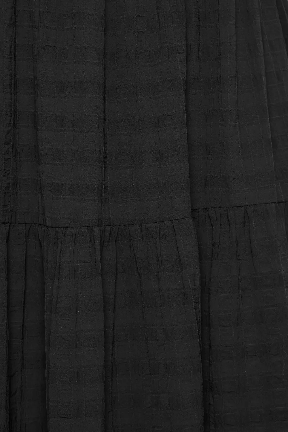 YOURS Curve Black Textured Tiered Smock Dress