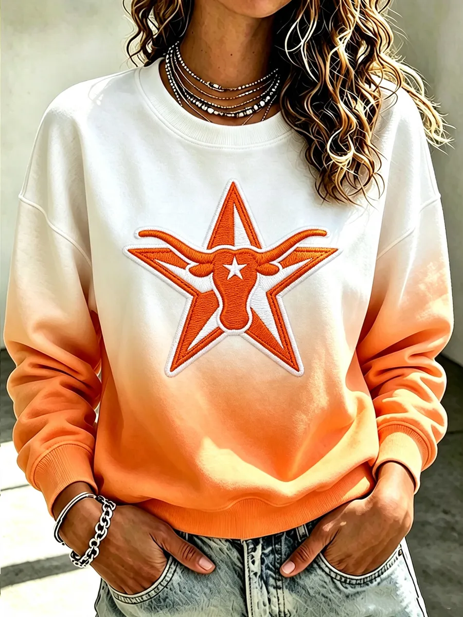 Women's Rugby Printed Round Neck T-shirt