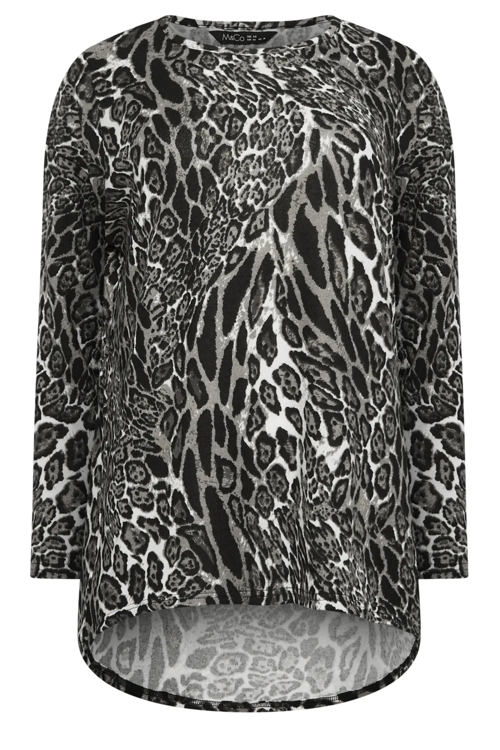 M&Co Grey Soft Touch Leopard Print Jumper