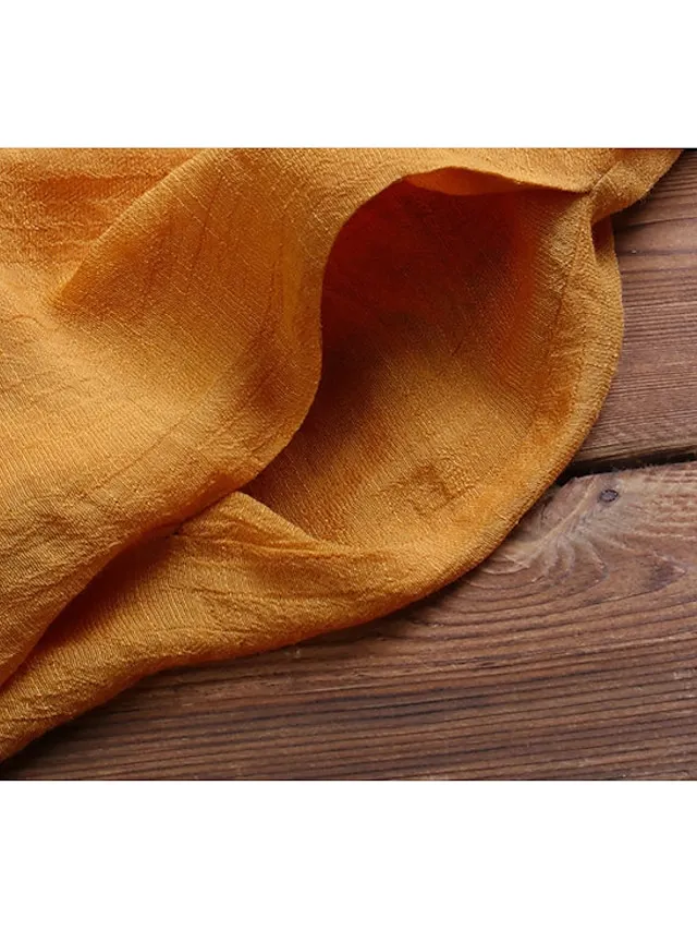 Women's Casual Dress Linen Dress Swing Dress Long Dress Maxi Dress Green Short Sleeve Floral Patchwork Summer Spring Crew Neck Fashion 2023 5XL