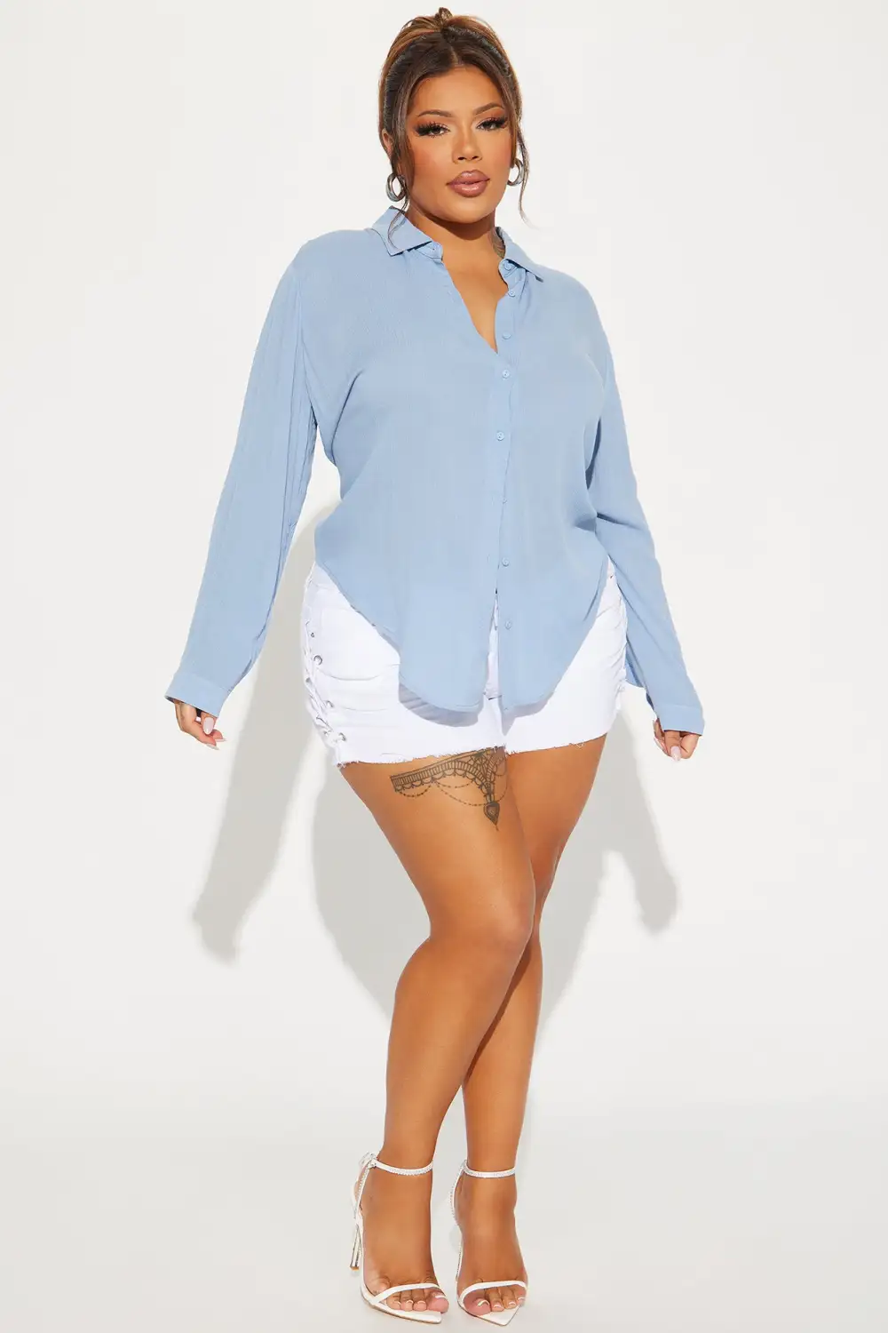 To Top It Off Shirt - Blue
