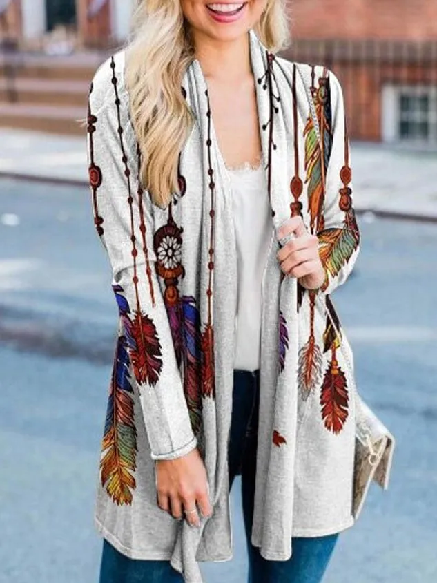 Long Sleeve Cotton-Blend Vintage Cardigan