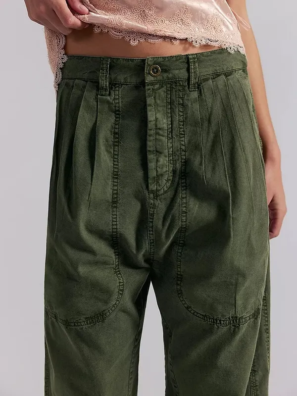 Dropped Harem Pull-On Trousers