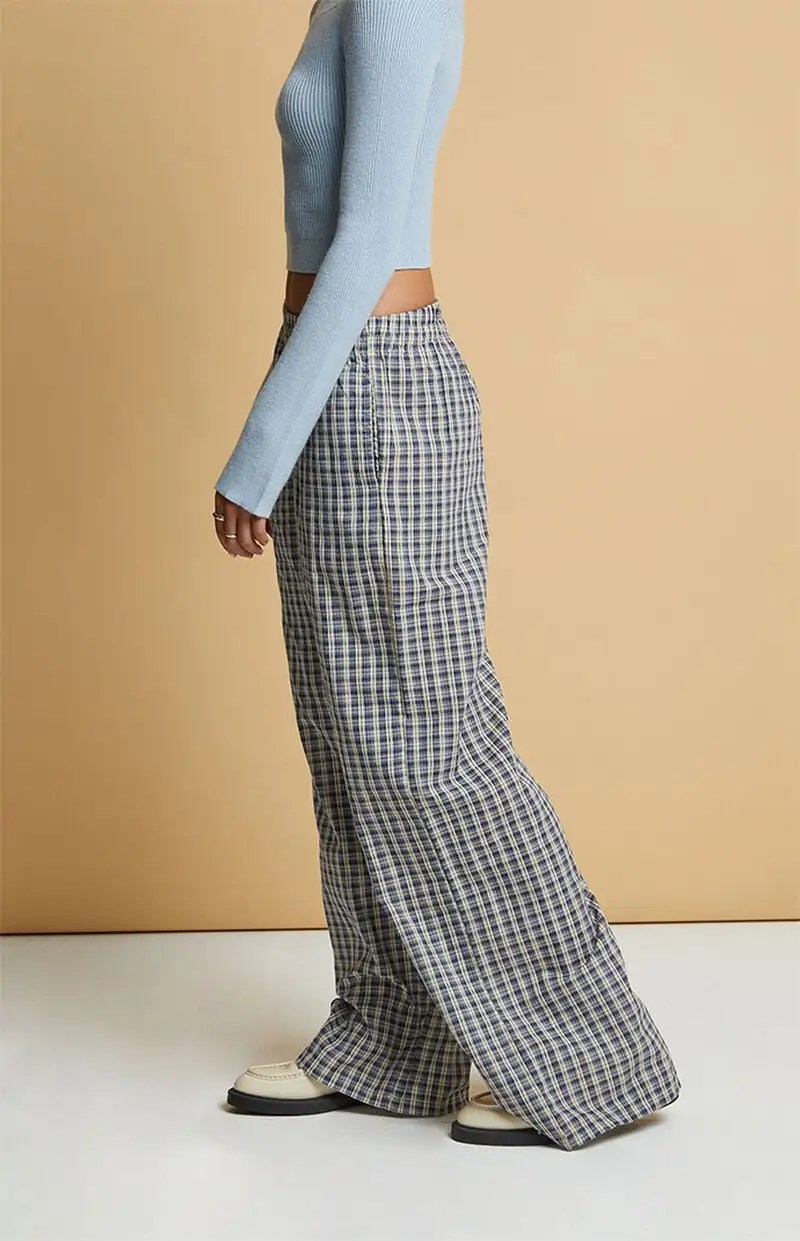 Beverly and Beck Blue Plaid Boxer Pajama Pants