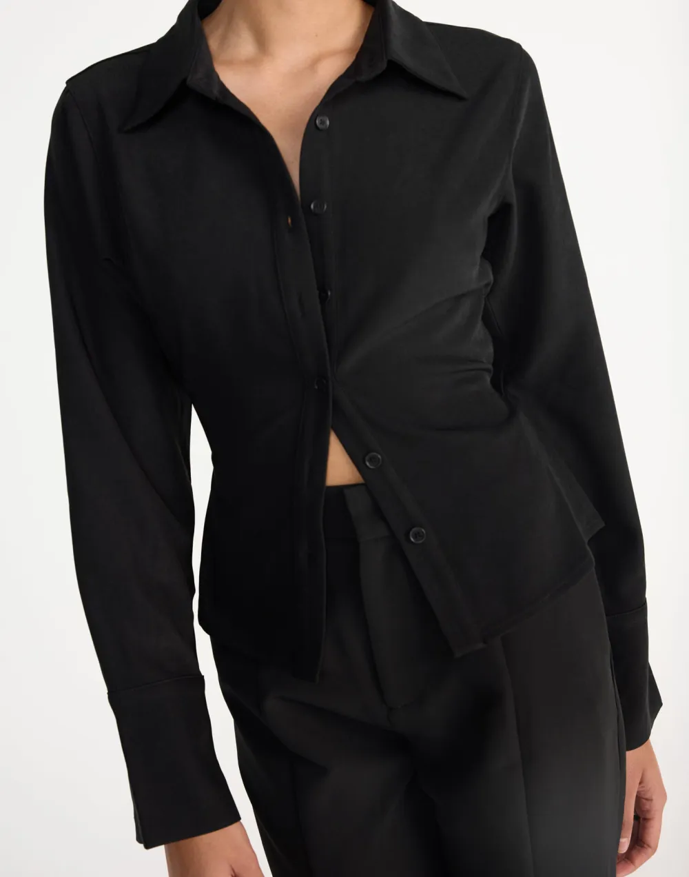 Adjustable Tie Cropped Shirt Top