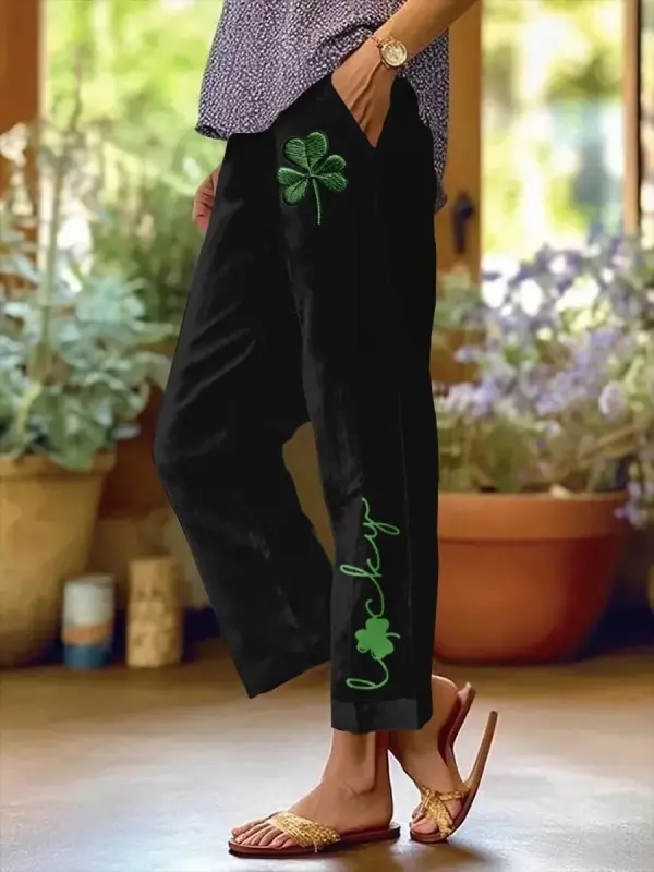 Women's St. Patrick's Day Printed Trousers