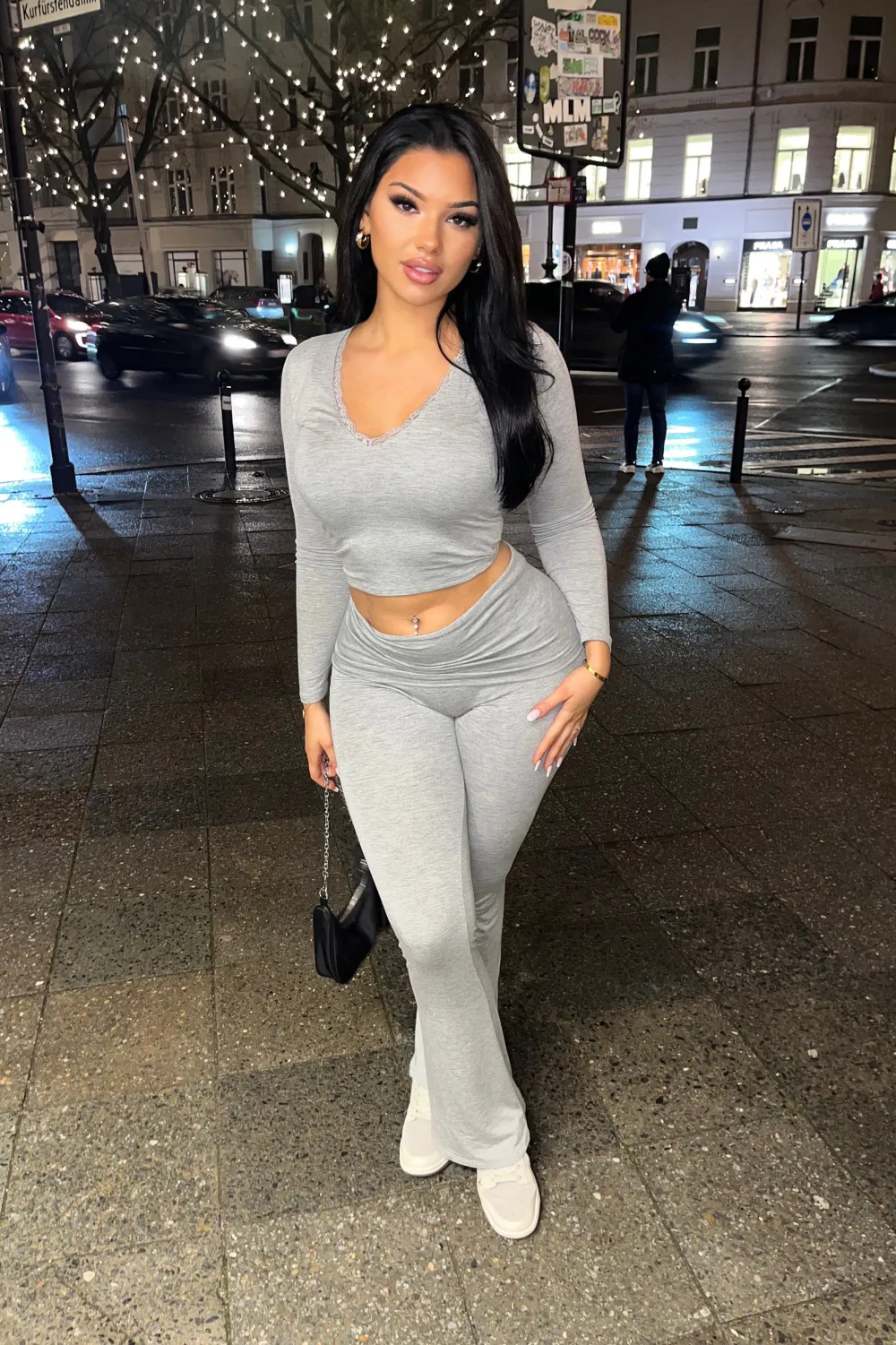 Tamara Snatched Pant Set - Heather Grey
