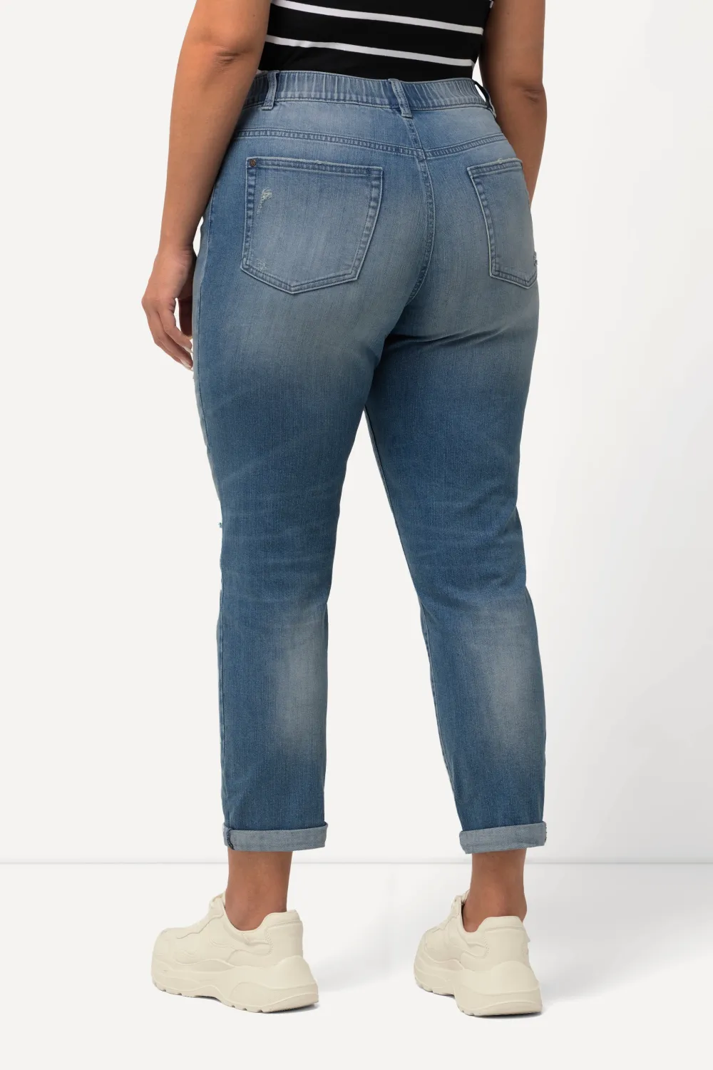 Boyfriend-Jeans Destroy-Effekte Komfortbund