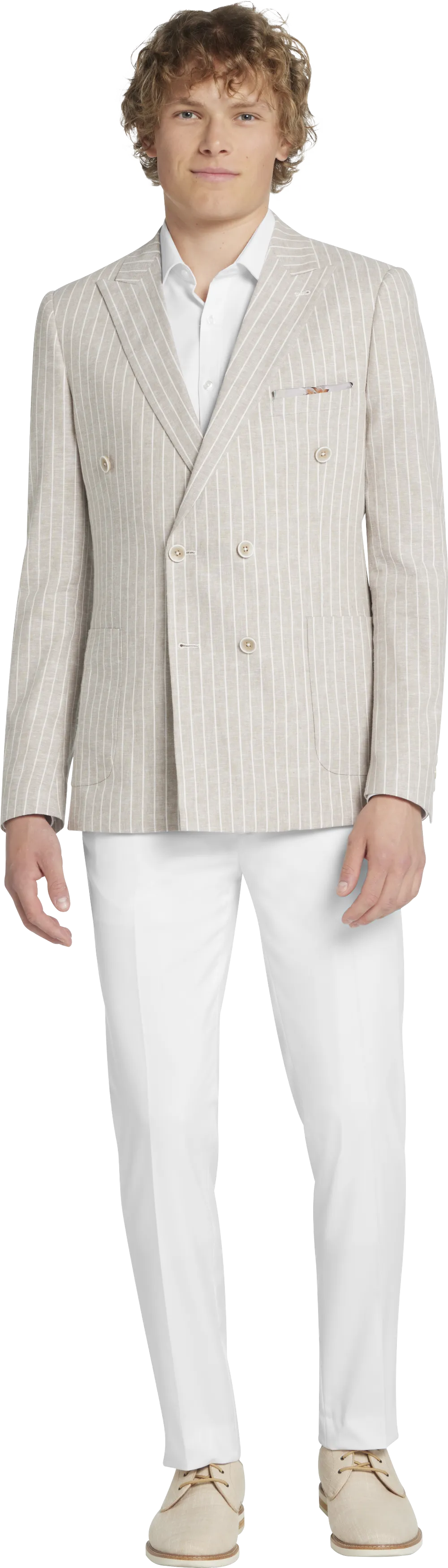 Paisley &Amp; Gray Slim Fit Double Breasted Pinstripe Suit Jacket