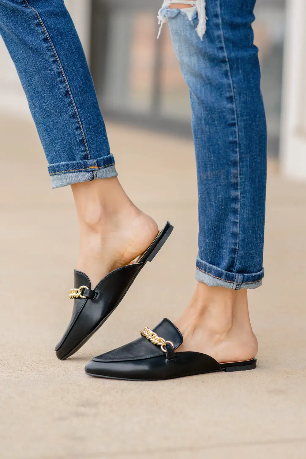 In Control Black Flat Mules