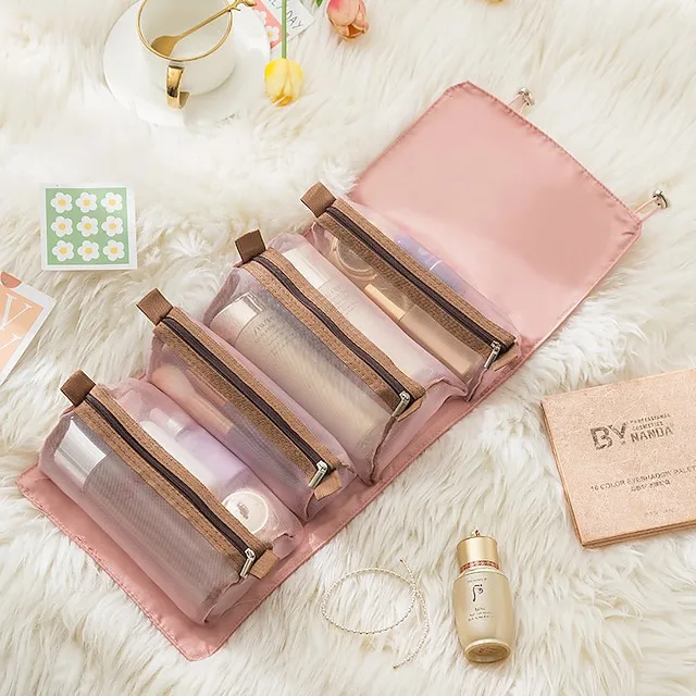 Travel Cosmetic Bag Foldable Makeup Organzier Portable Versatile Toiletry Wash Bag