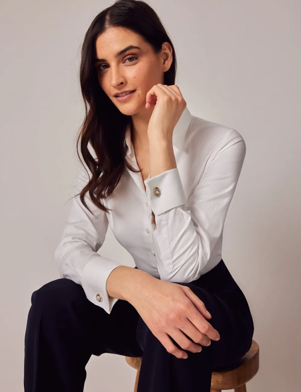 Twill Fitted Shirt - Double Cuffs