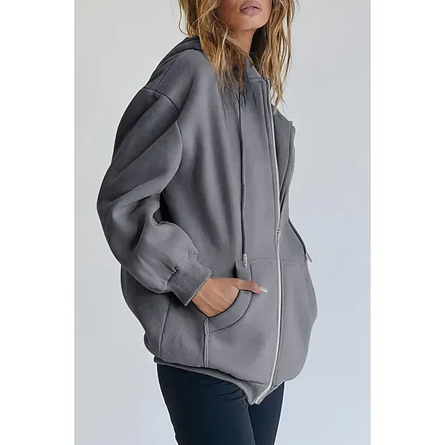 Hooded Drawstring Women's Jacket Long Sleeve Hooded Sweatshirt Athletic Warm Casual Breathable Moisture Wicking Running Sports Training Hiking Sportswear