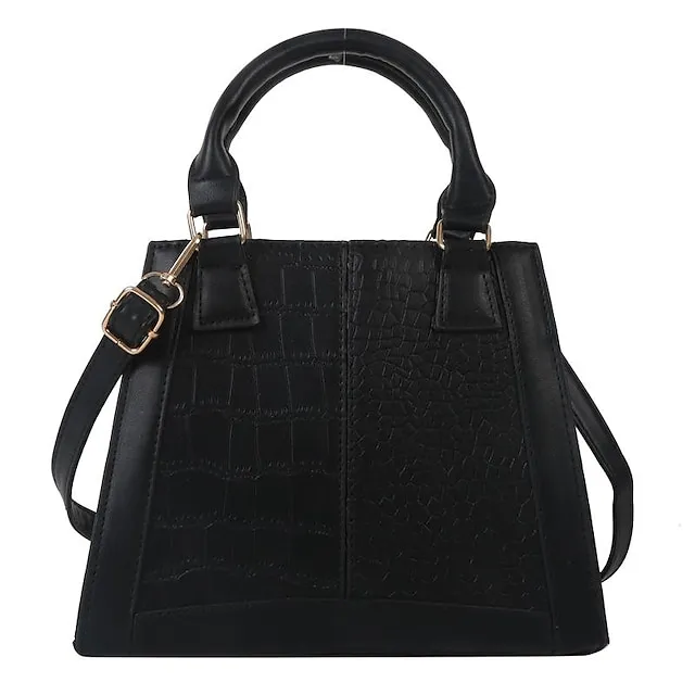 Women's Handbag Shoulder Bag PU Leather Daily Durable Black White Peach