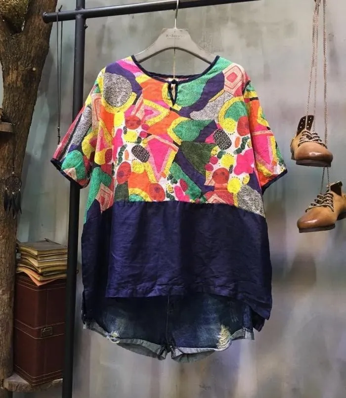 Women's casual cotton and linen tops