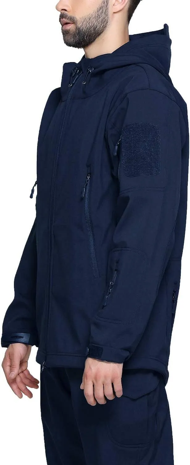 Men's Military Tactical Jackets Softshell Winter Warm Fleece Hooded Coat Outdoor Hiking Hunting Jacket