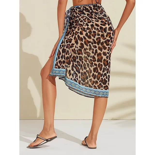 Leopard Print Sarong Cover Up