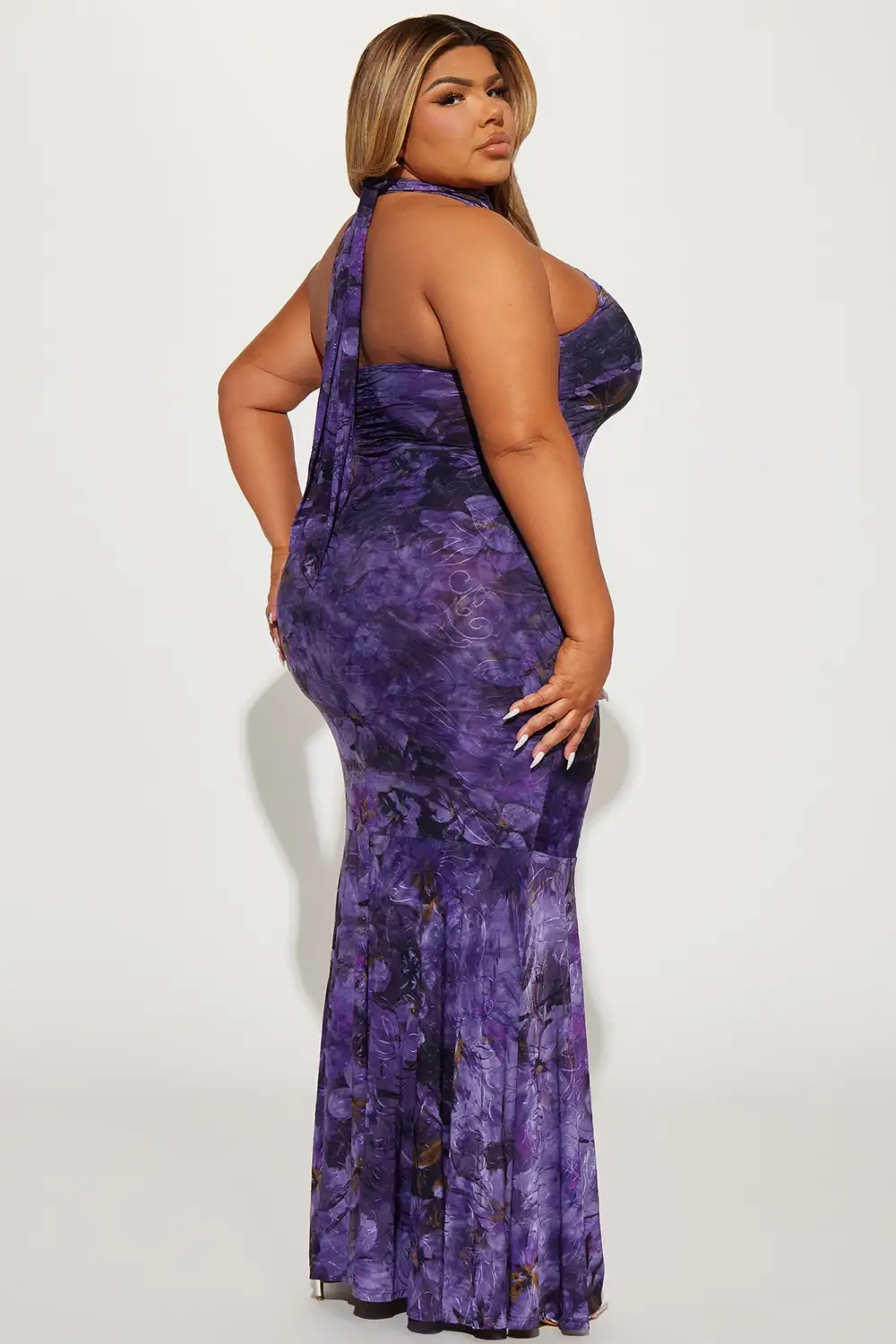 Lola Halter Maxi Dress - Purple