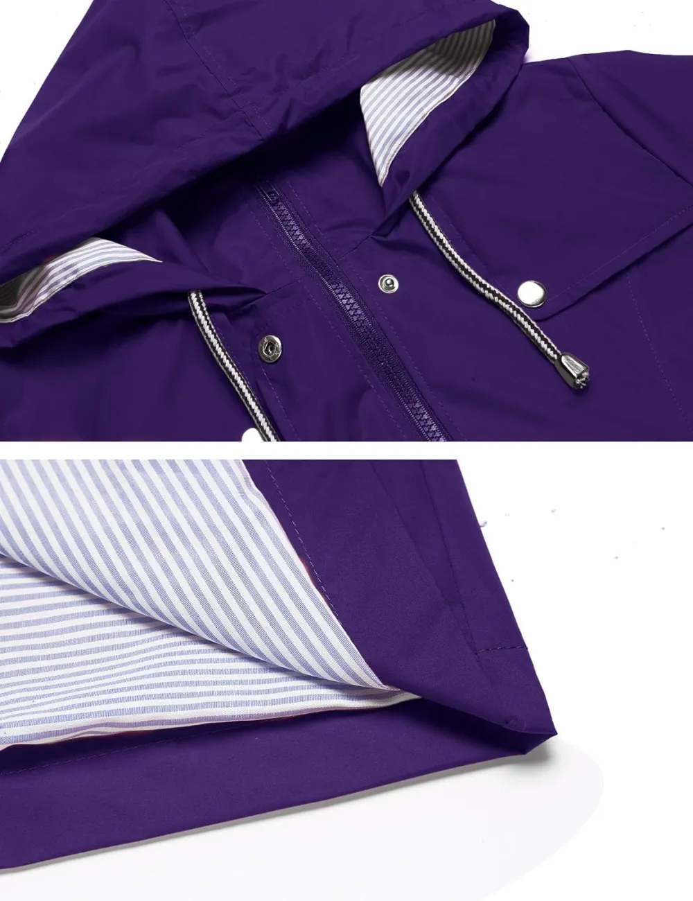 LOMON Raincoat Women Waterproof Long Hooded Trench Coats Lined Windbreaker Travel Jacket S-XXL