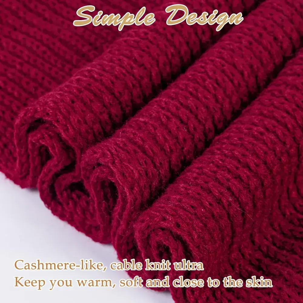 Women And Mens Winter Thick Cable Knit Wrap Chunky Long Warm Scarf