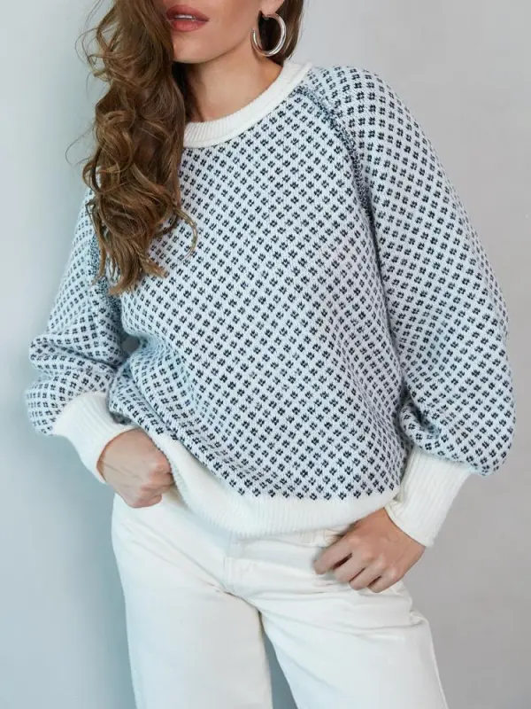 Ramona Ditsy Argyle Sweater