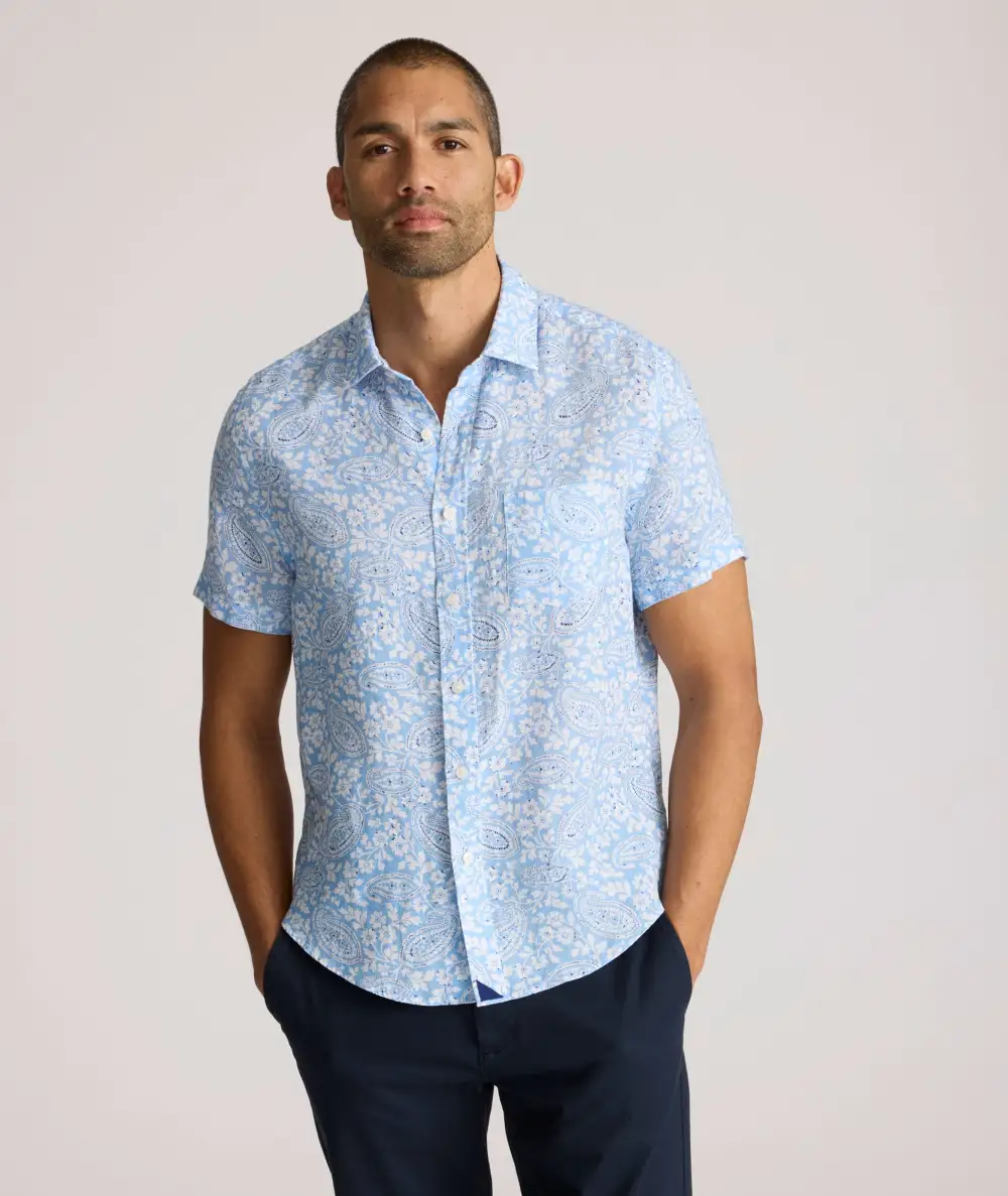Linen Short-Sleeve Turner Shirt
