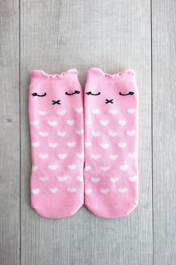 Trendy Pink Bunny Socks