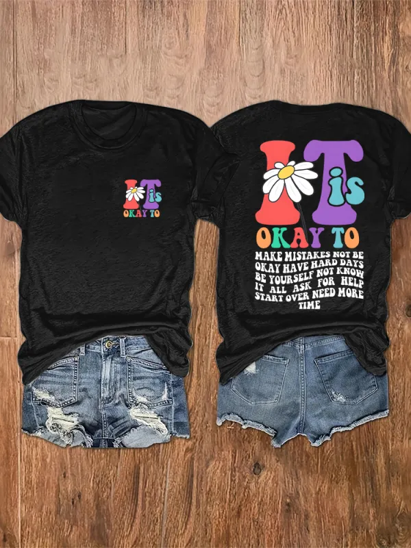 Women'S It Is Okay To Round-Neck T-Shirt