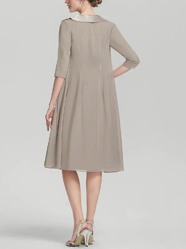 Chiffon Lace A-Line Skirt Chiffon Top Suit