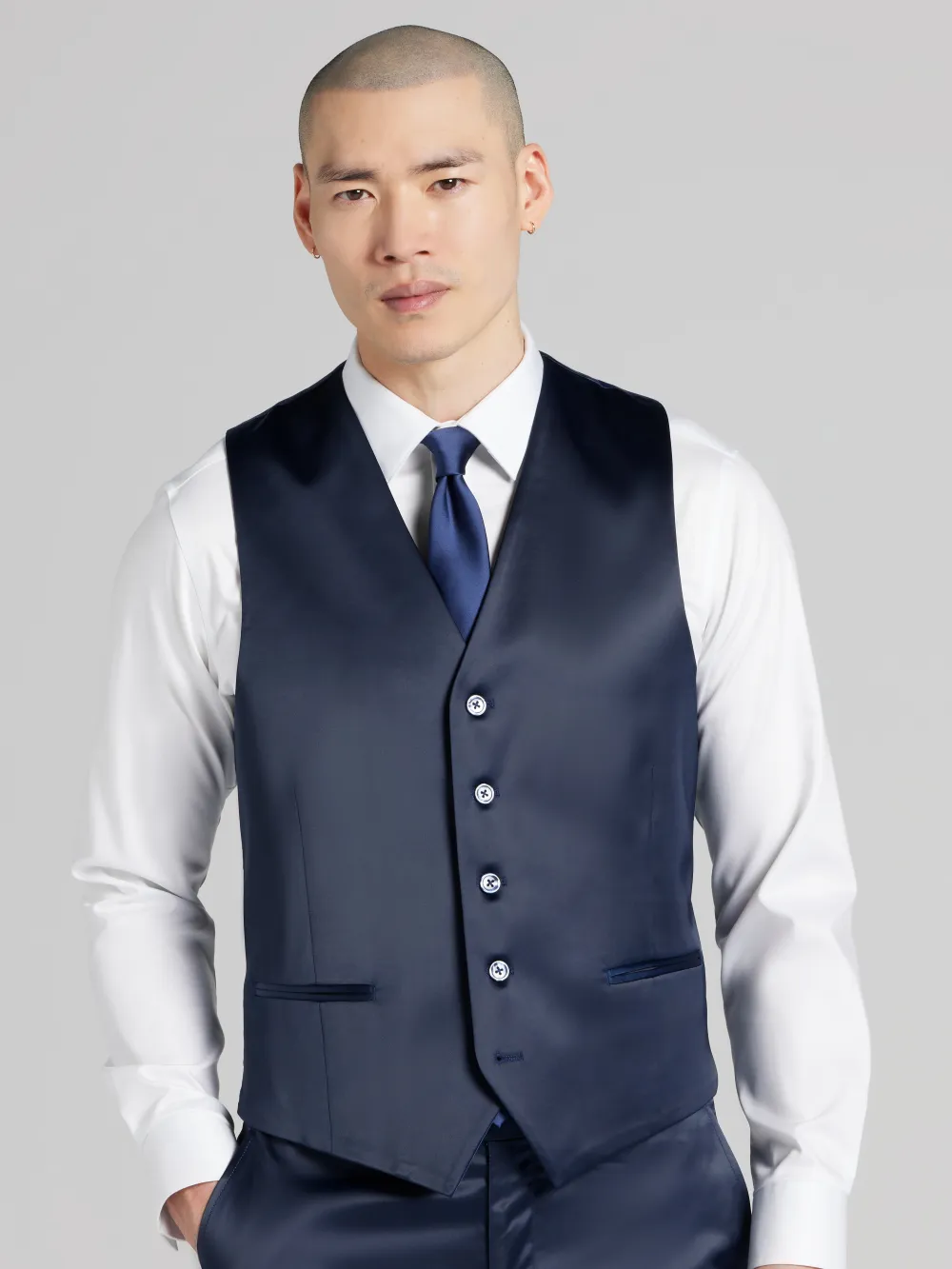 Egara Skinny Fit Shiny Suit Vest