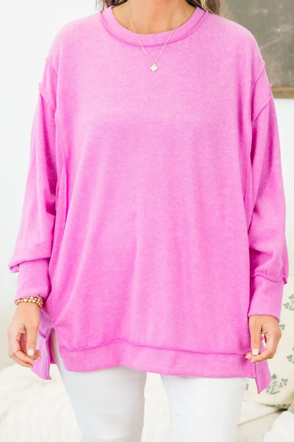 Say Hello Sweater, Bright Mauve